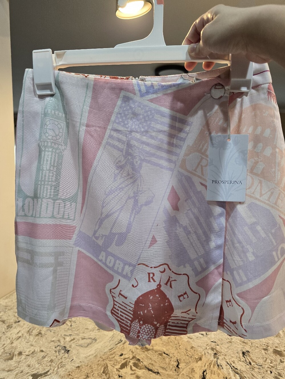 NWT Prosperina Peyton Passport Print Pink Skort in XS - Picture 12 of 13
